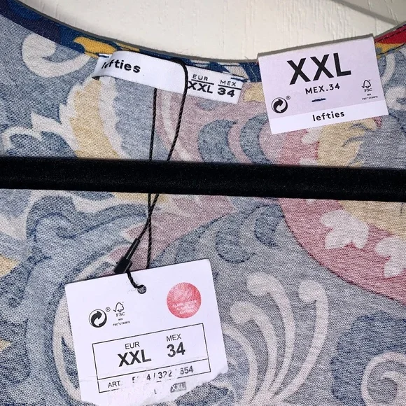 Lefties NWT Wrap Style Floral Dress Size XXL Colorful Short Sleeve Summer Dress - Picture 2 of 12